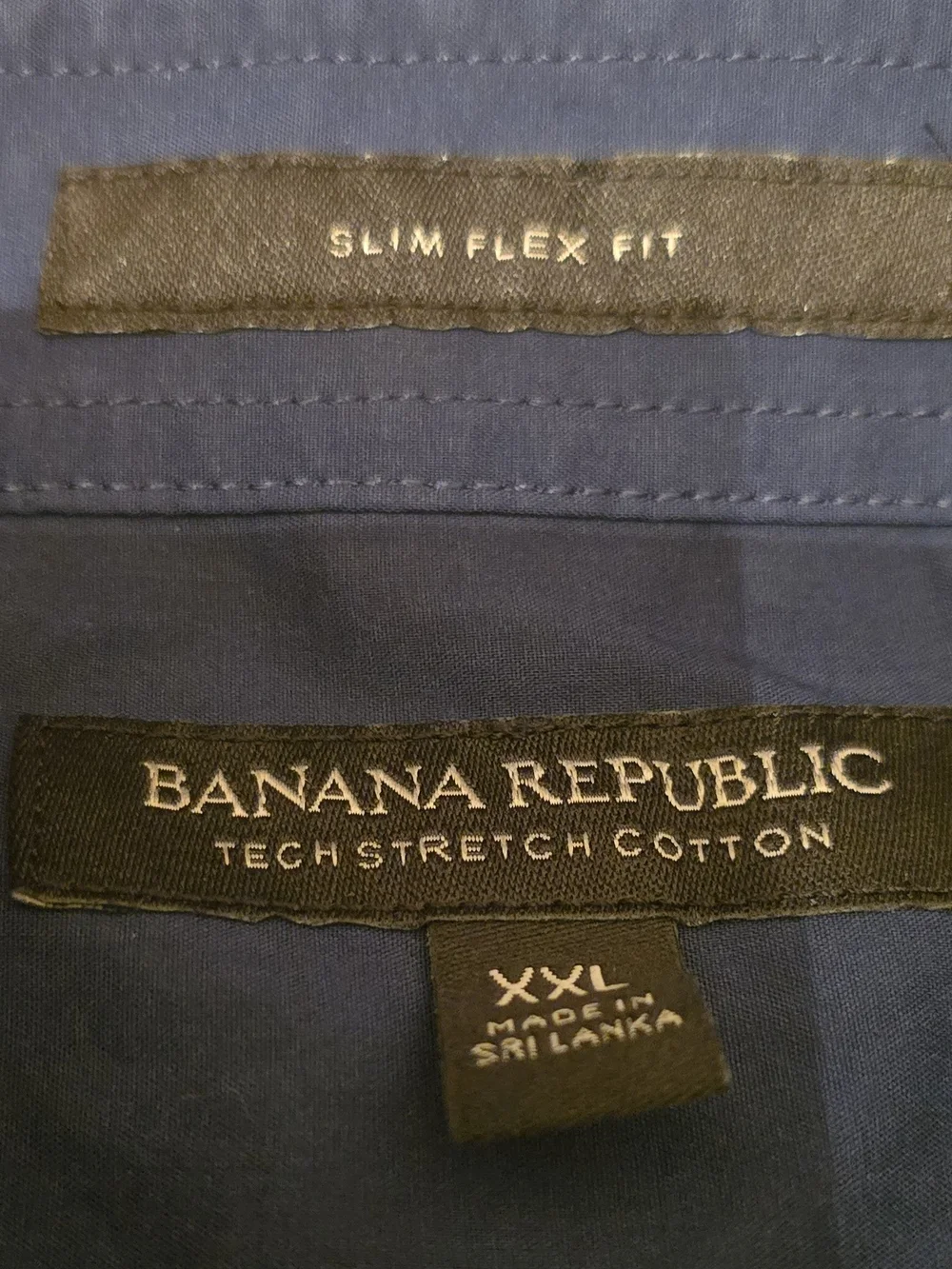 Banana Republic Tech Stretch Cotton Shirt - Deep Navy